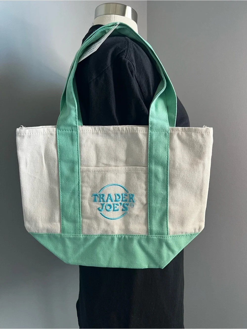 Trader Joe’s Mini Pastel Canvas Tote Bag Set Of 4 NWT Blue Green Pink Purple